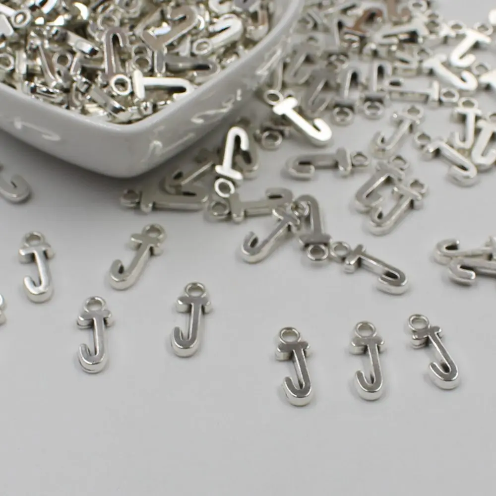 

20 pcs Double Side Alphabet(J)Letter Tag Charm Pendant Initials Jewelry Making