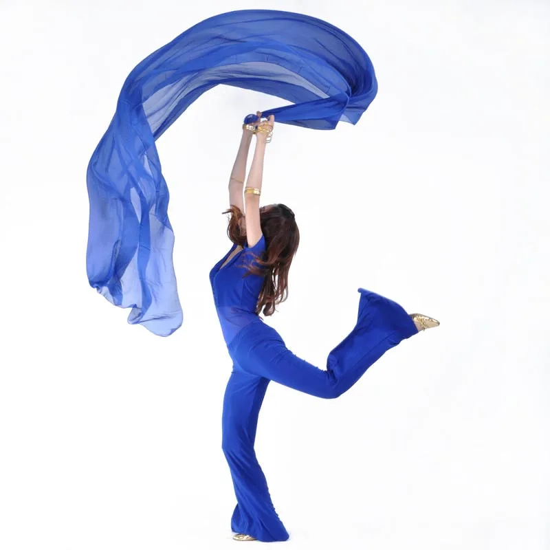 Вуаль для ориентального танца для женственного танца живота реквизит танец живота аксессуар Фата для женщин танец живота шелковая вуаль 250*120 см - Цвет: Dark Blue