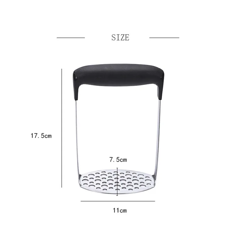 Stainless Steel Potato Masher With Broad Mashing Plate For Smooth Mashed Potatoes Fruit Vegetable Tools Press Crusher (2)
