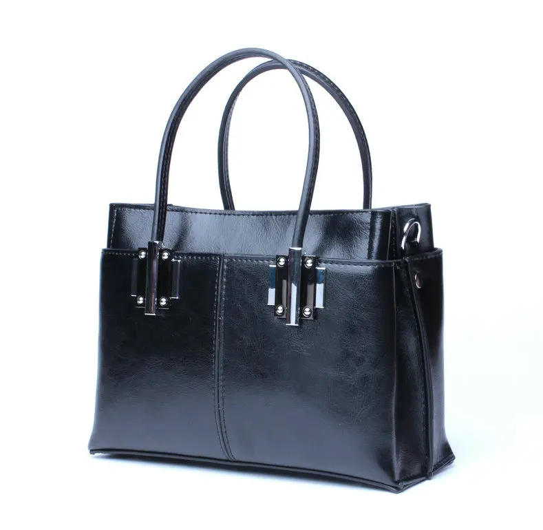 QIAOBAO Сумки из натуральной кожи сумка через плечо сумка известного бренда модная сумка из воловьей кожи сумка для покупок - Цвет: Черный