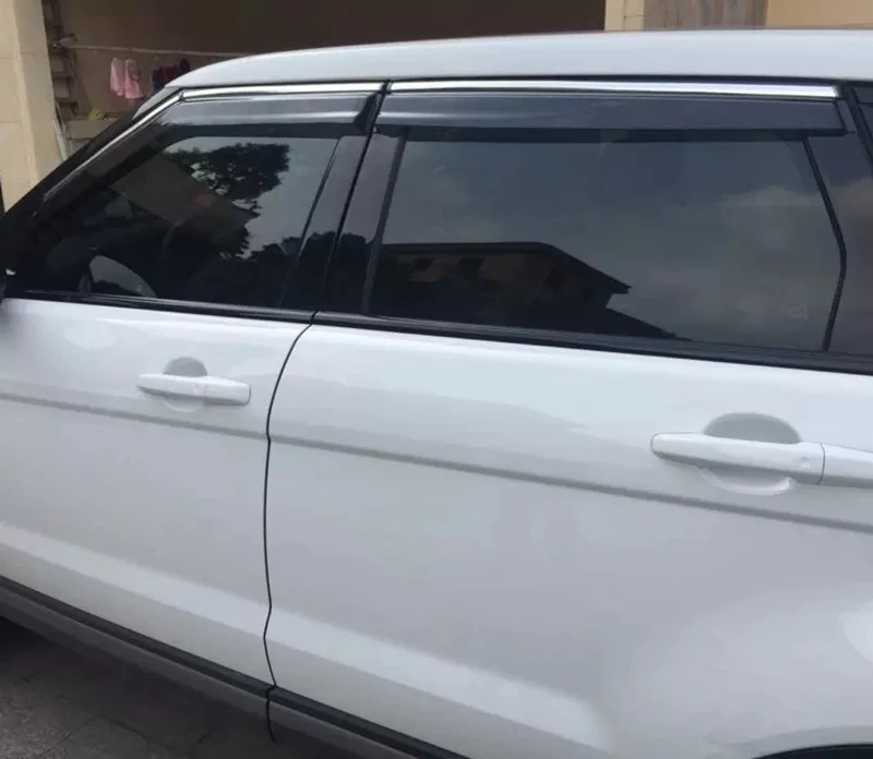 

4Pcs Window Visor Vent Shade Rain Sun Guard Deflector Awning Shelters Cover For Range Rover Evoque 2011 2012 2013 2014 2015 2016