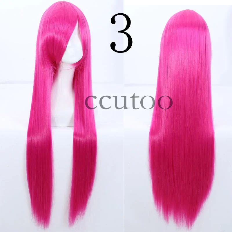 Ccutoo 100 см/39," 82 разных цвета полная челка прямые длинные термостойкие синтетические волосы Косплей Костюм Парики - Цвет: Number 3