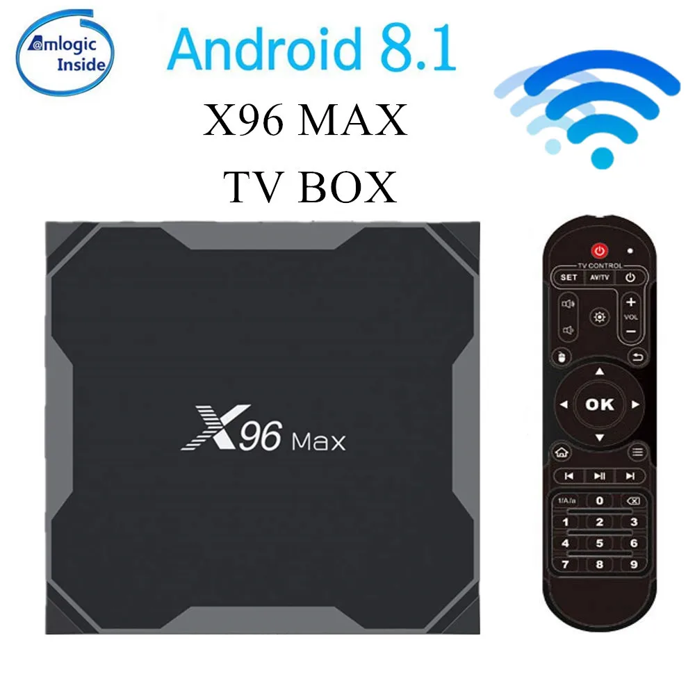 X96 ماكس مربع التلفزيون الذكية الروبوت 8.1 Amlogic S905X2 LPDDR4 رباعية النواة 4 GB 64 GB 2.4G و 5 GHz Wifi BT 1000 M 4 K X96Max قمة مجموعة مربع tvbox