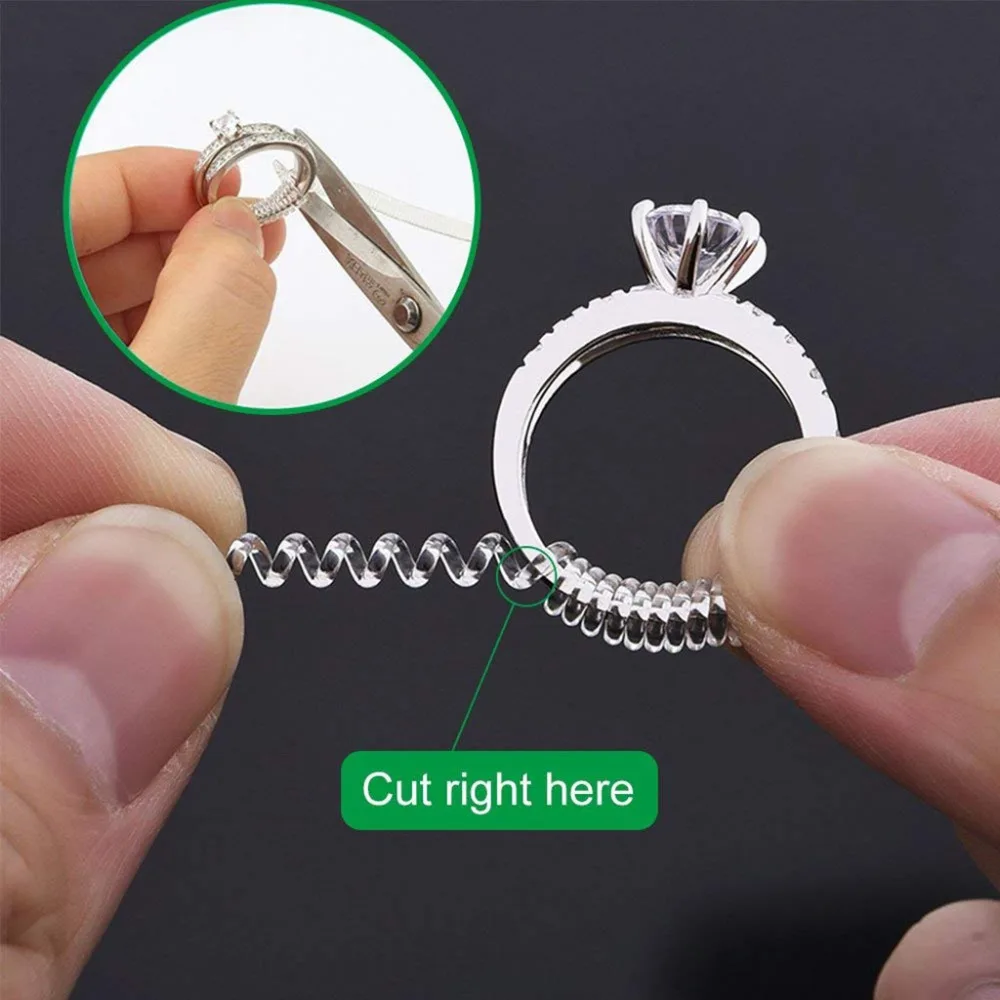 

15 Ring Size Adjuster with 3 Sizes Clear Ring Sizer Resizer Fit for Loose Rings hot