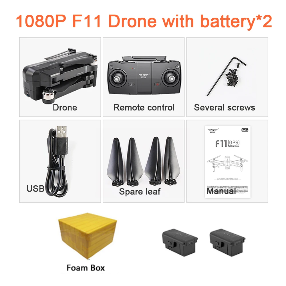 F11 PRO gps Дрон с Wifi FPV 1080 P/2 K HD камера F11 бесщеточный Квадрокоптер 25 минут время полета складной Дрон Vs SG906 E58 - Цвет: SET 2