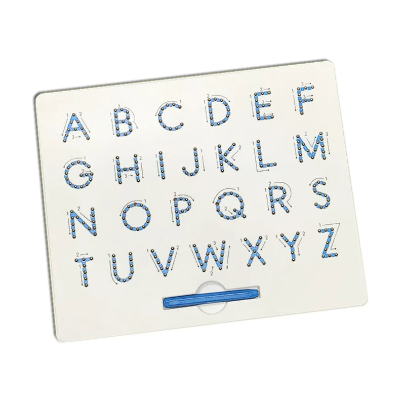 Magnetic Tablet Drawing Board Pad Toy Bead Magnet Stylus Pen 26 Alphabet Numbers Writing Memo Board Learning Educational Kid Toy