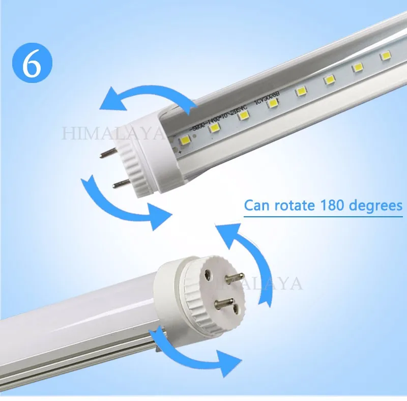 Toika 50 шт./лот 10 Вт вращающийся 2ft 600 мм t8 СИД 180 градусов света Высочайшее качество SMD 2835