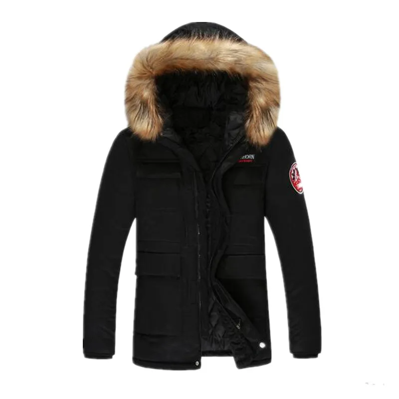 

2017 Fashion Korean Mens Winter Coats And Jackets Couples Slim Fit Mens Fur Hooded Parka Thick Warm Army Jacket Winter Men/women