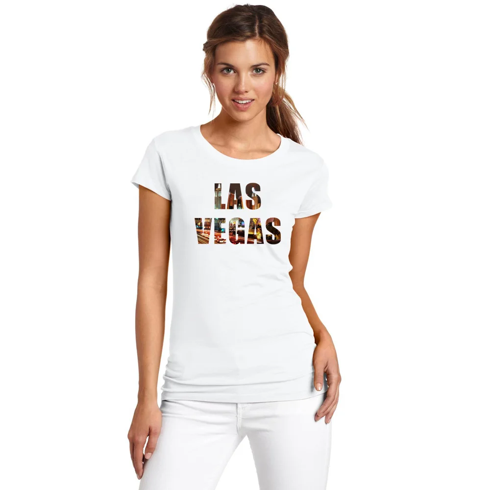 Casual T-shirt American Tourist City Las Vegas Design Women T