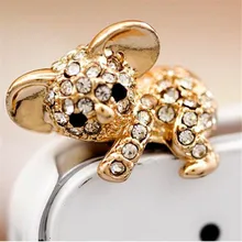 Пылезащитная заглушка для наушников 3,5 мм хрустальные стразы Медведь Подвески для телефона наушники аудио наушники анти ананас алмаз телефон