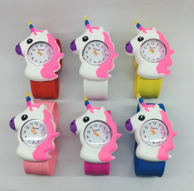 3D Cartoon Unicorn Kid Watches Casual Quartz Wristwatch Silicone Band Slap Watch 3D Cartoon Unicorn Kid Watches Casual Quartz Wristwatch Silicone Band Slap Watch