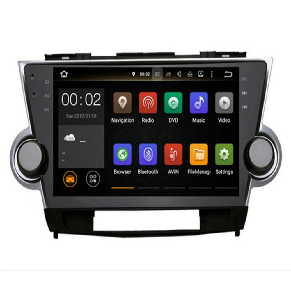 Discount 10.2" 2 din Android 9.0 eight core px5 for TOYOTA HIGHLANDER 2008-2013 Car DVD Player GPS Navigation Radio BT Tape Recorder 0