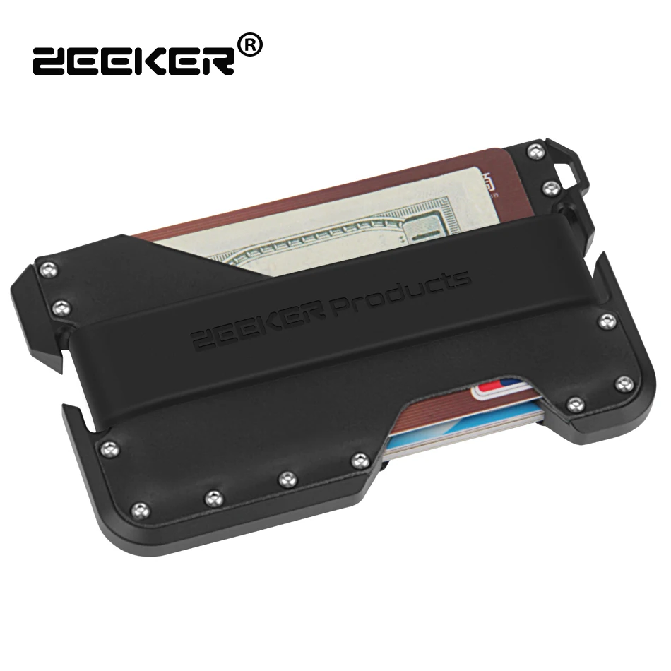 ZEEKER маленький RFID блокирующий кредитный держатель для карт алюминиевая тонкая