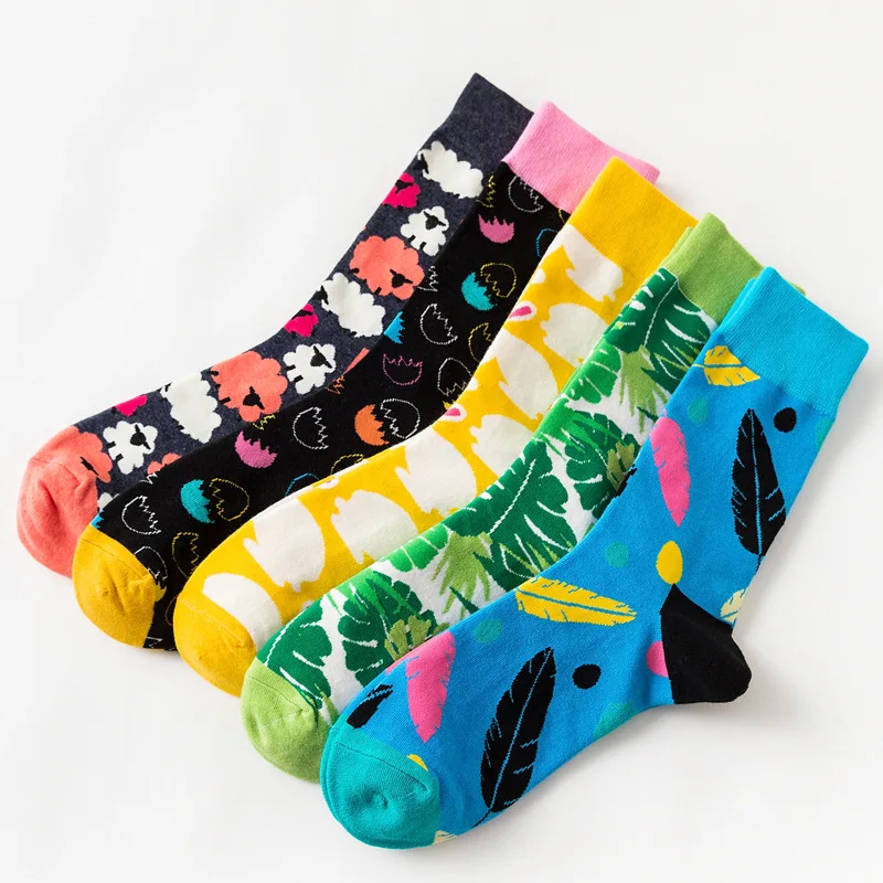 Забавные милые счастливые носки Wo для мужчин s для мужчин цветные с принтом повседневные дизайнерские женские модные носки harajuku Весна