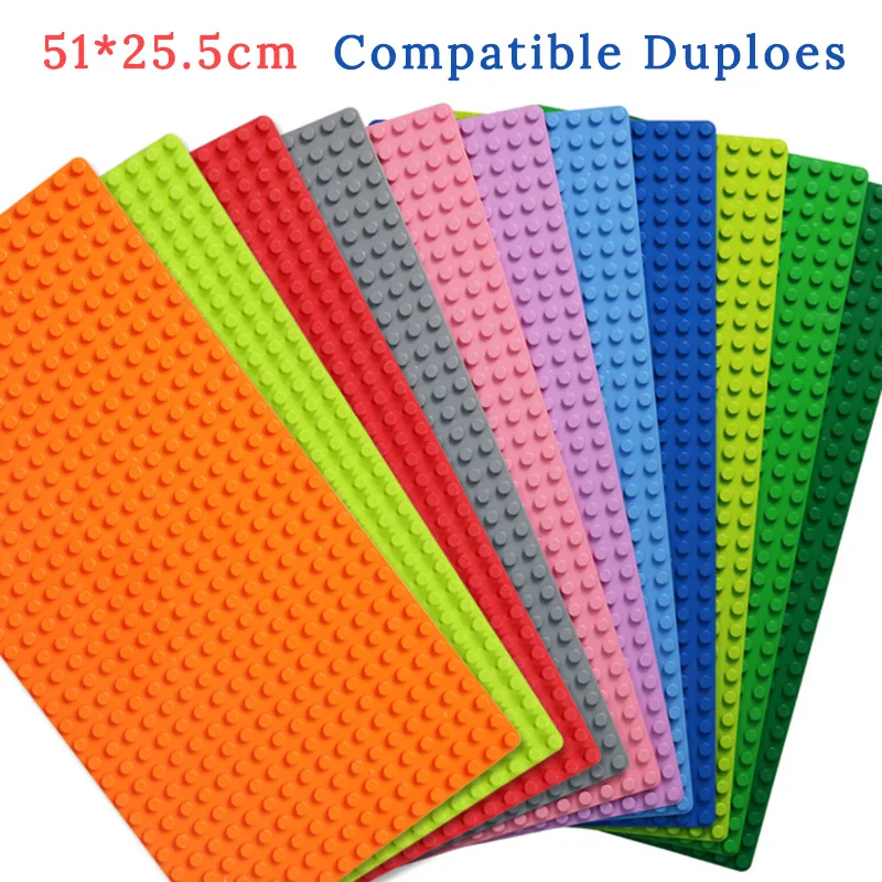 

Big Size Blocks Base Plate 51*25.5 cm Bricks Baseplate DIY Animal Building Blocks Toys For Kids Compatible Legoed Duplo
