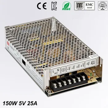 

Universal Switch power suply 5V DC 25A 150W Led Driver Unit Led Transformer 220v 110v AC To DC Fonte 5V For CNC CCTV