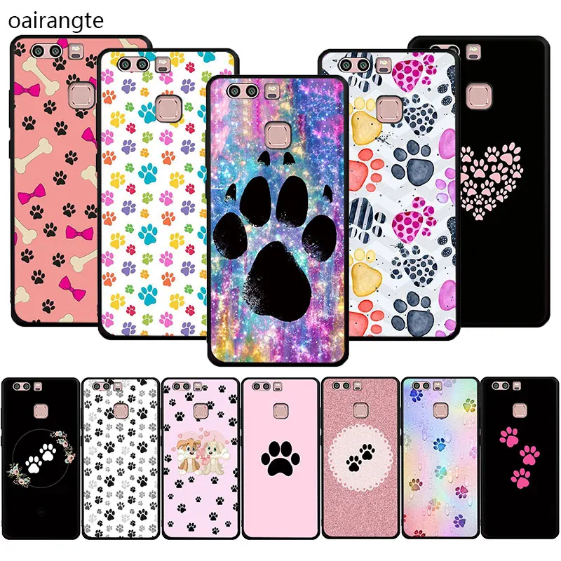 dog footprint Paw Pattern Soft Phone Cover Case For Huawei P9 P10 P20 30 P40 Pro Max P Lite smart Z Plus 2019 | Мобильные телефоны