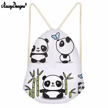 Повседневная мужская сумка с объемным рисунком панды и принтом, мешочек с кулиской, сумка на плечо для девочек, дорожная сумка Mochila, мягкая школьная сумка для мальчиков