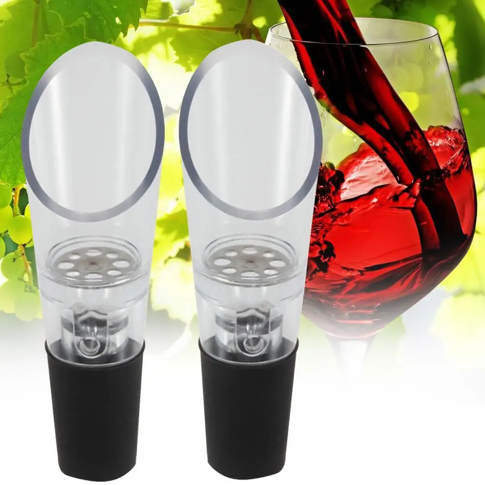 2Pcs White Red Wine Aerator Pour Spout Bottle Stopper Decanter Pourer