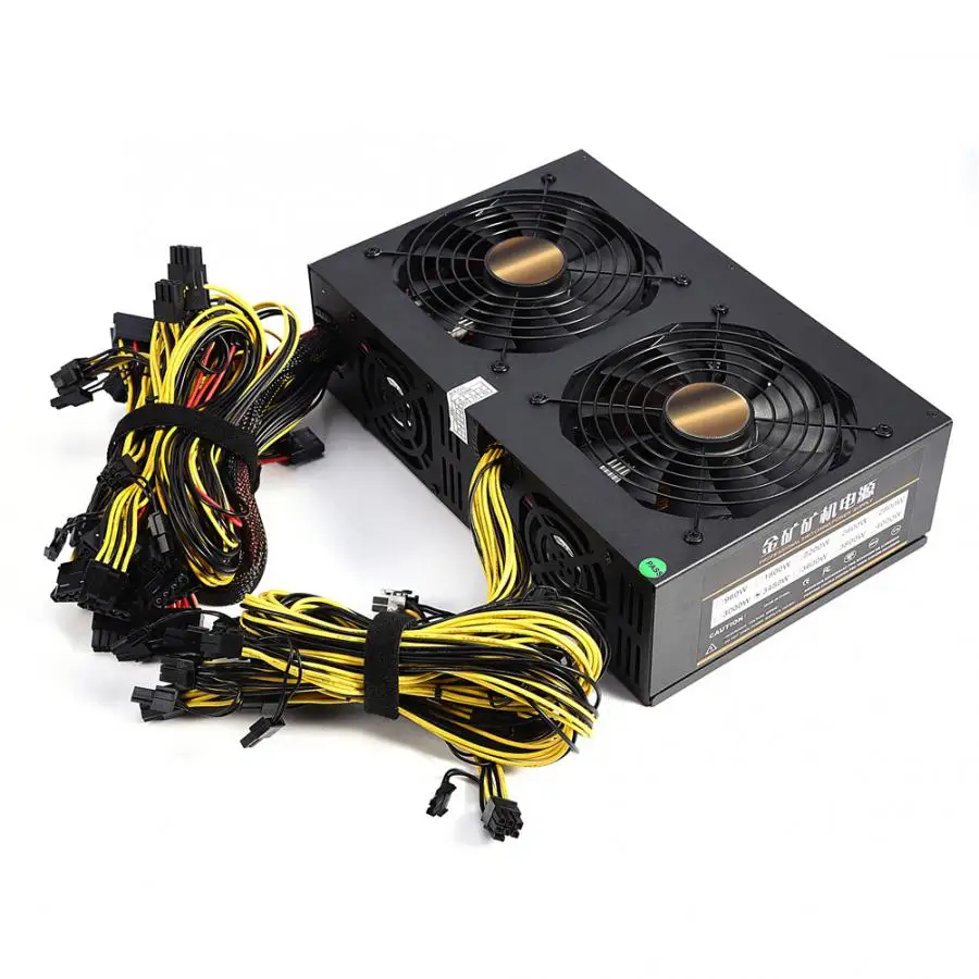 

3450W Miner ATX Power Supply Computer Dual 140mm Fans for Bitcoin / Litecoin Mining Machine 2019