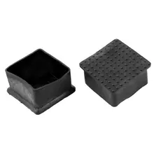 Горячая мебельное кресло квадратной ноги протектор ПВХ мягкий клей ноги 50 мм x 50 мм 2 шт черный