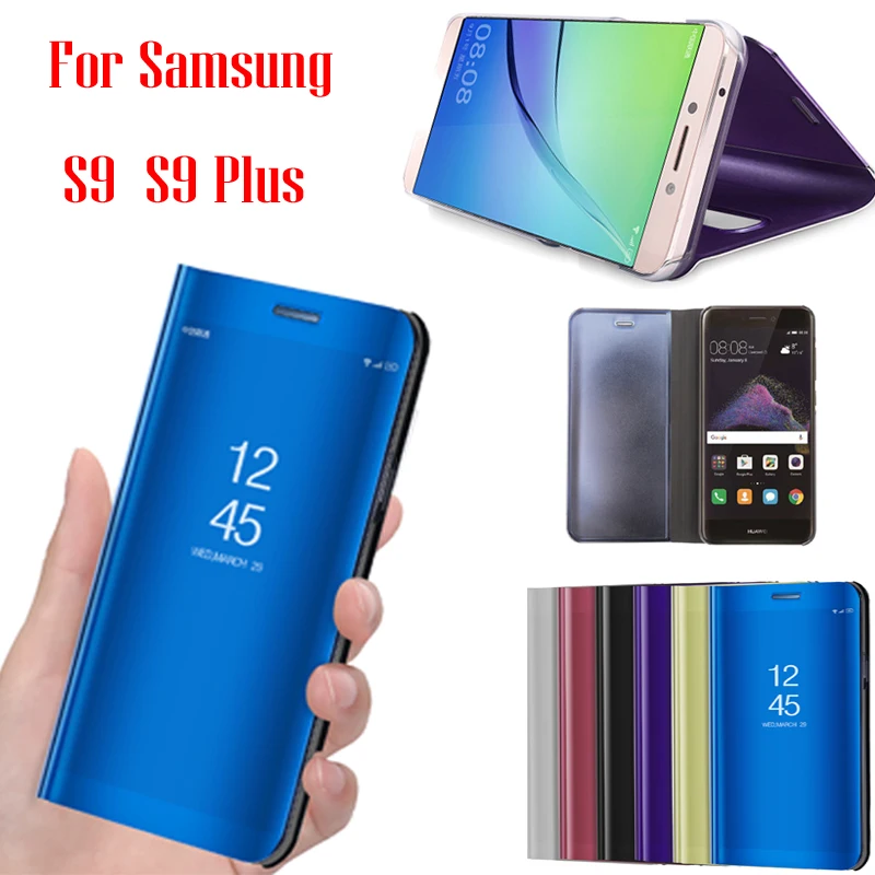 Clear View Mirror Smart Case For Samsung Galaxy S8 S9 J5 Pirme Leather Flip Stand J3 J7 2017 A3 A5 A7 Cover |