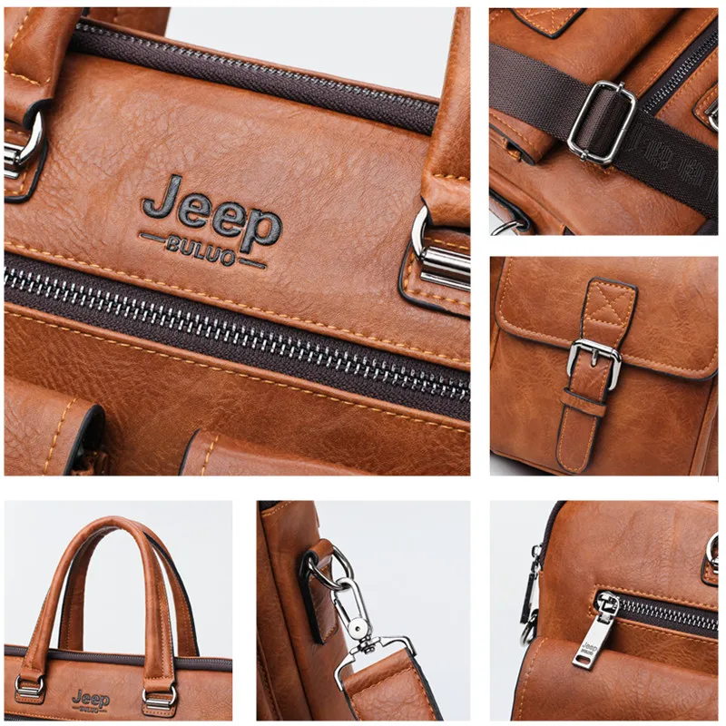 Мужской портфель для ноутбука 13 3 д. jeep buluo комплект оранжевый и кошелек деловая