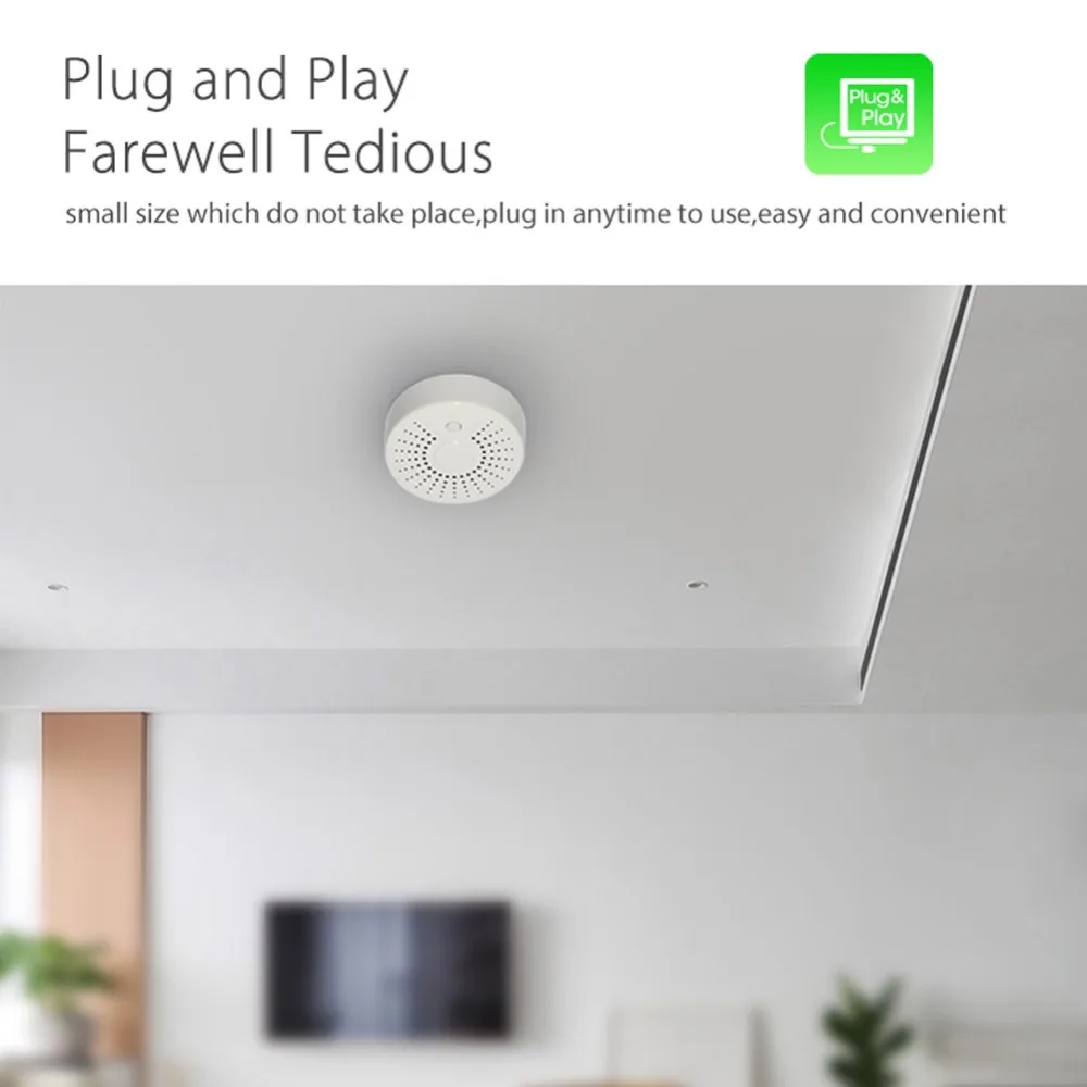 Smart Беспроводной Wi Fi сигнальный датчик дыма сенсор батарея мощность через iOS приложение для Android уведомления