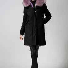 Лидер продаж, бренд, большой енот, природный натуральный мех, пальто для женщин, зимняя куртка, Женское зимнее пальто, женская парка, толстая подкладка, Украина