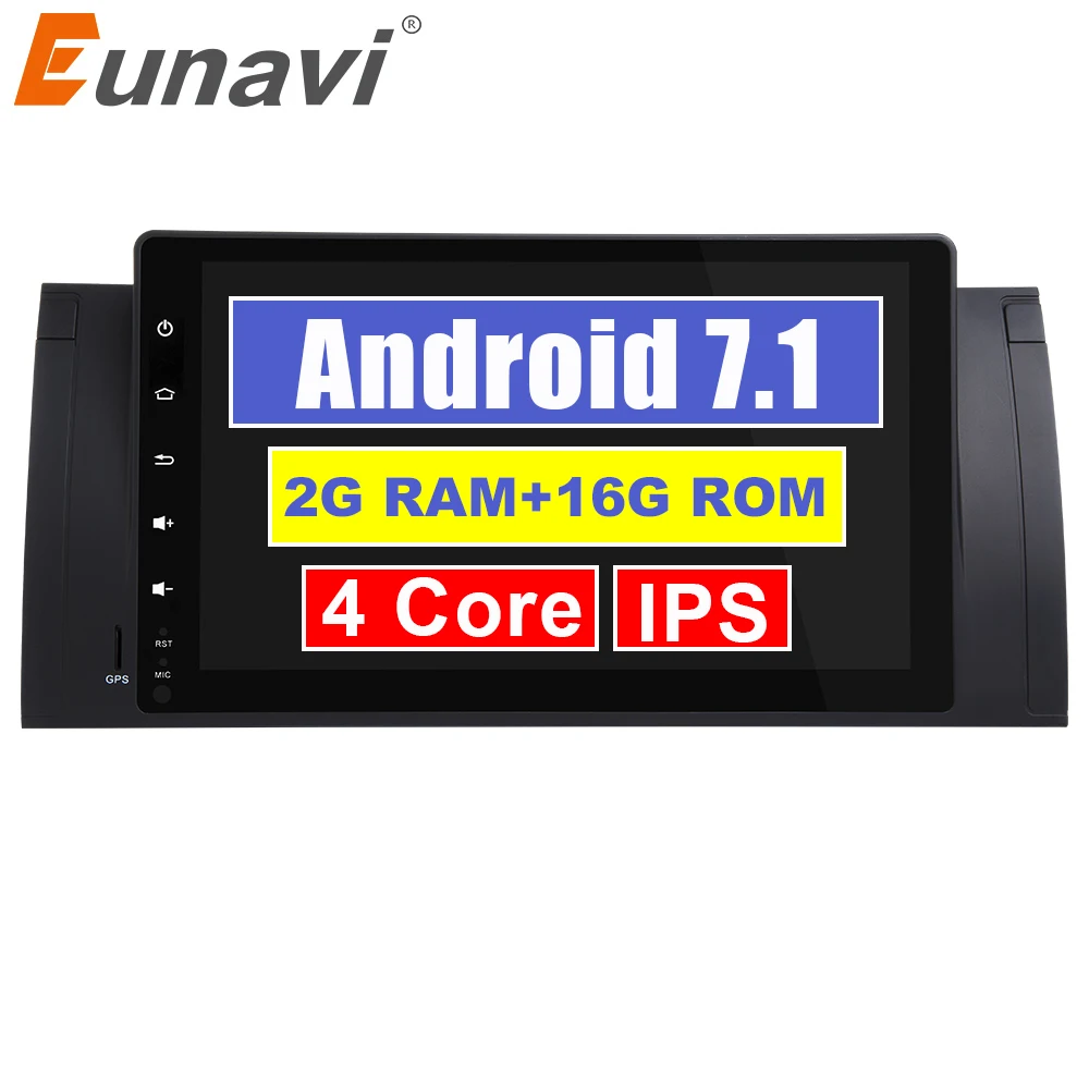 Eunavi 1 din Android 7 dvd плеер автомобиля радио gps навигации стерео для BMW E53 E39 X5 Поддержка