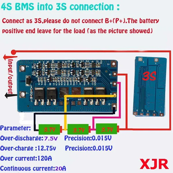 4S 20A lipo литий-полимерный BMS/PCM/PCB плата защиты батареи для 4 пакетов 18650 литий-ионный аккумулятор