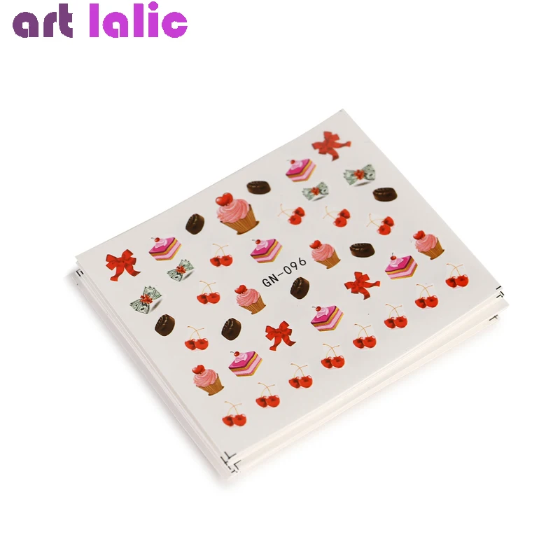 

18 Sheets Water Transfer Nail Art Sticker Decals Candy Cake Beauty Decoration Designs DIY Manicure Color Tattoo Tips