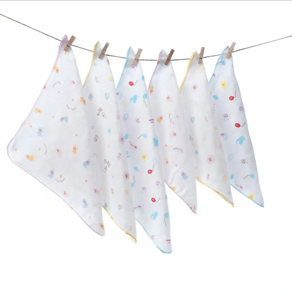

Baby Cotton Double Gauze Print Saliva Towel Newborn Baby Wipe Bathing Nursing Towels Gauze Handkerchief Random Color 25x25cm