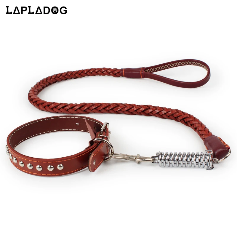 Genuine Leather Pet Dog Leash Real Leather Training Lead For Medium