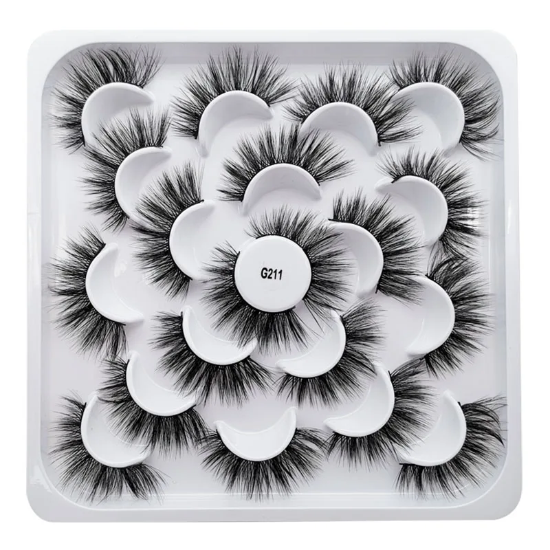 10 pairs False Eyelashes Thick Mink Eyelashes Make Up 3d Mink Lashes Natural Makeup Fake Eye Lashes Extensions maquiagem - Color: G211