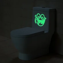 Подгонянные светящиеся резные смайлики наклейки на сиденья унитаза ванная комната флуоресцентные наклейки на стену Горячая 3D эффект декоративные наклейки