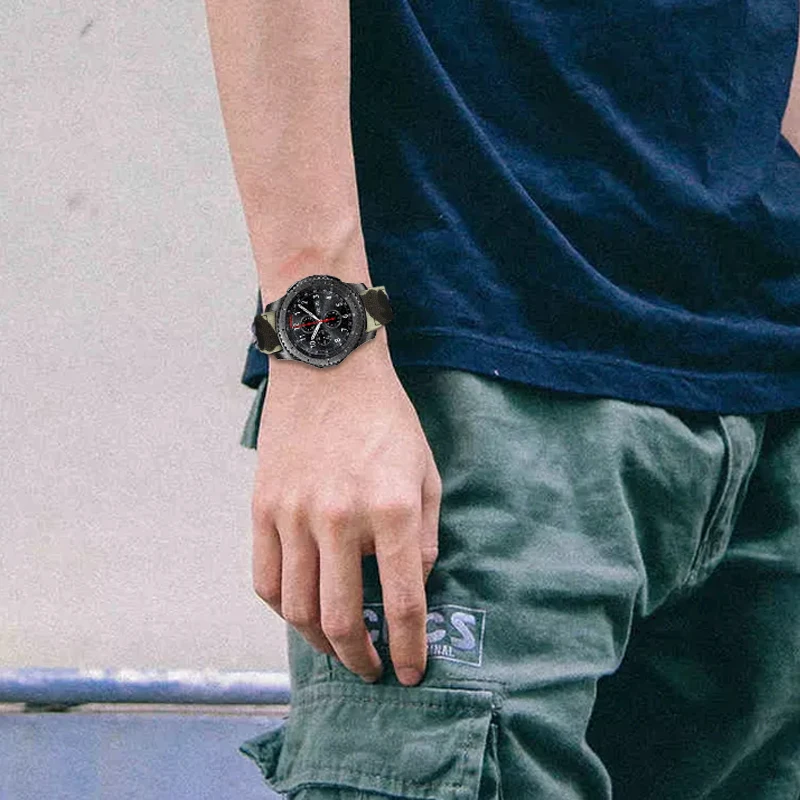 Ремешок холщовый для Samsung Gear S3 S2 модный спортивный браслет Huawei Watch 2 Huami Amazfit 20 22