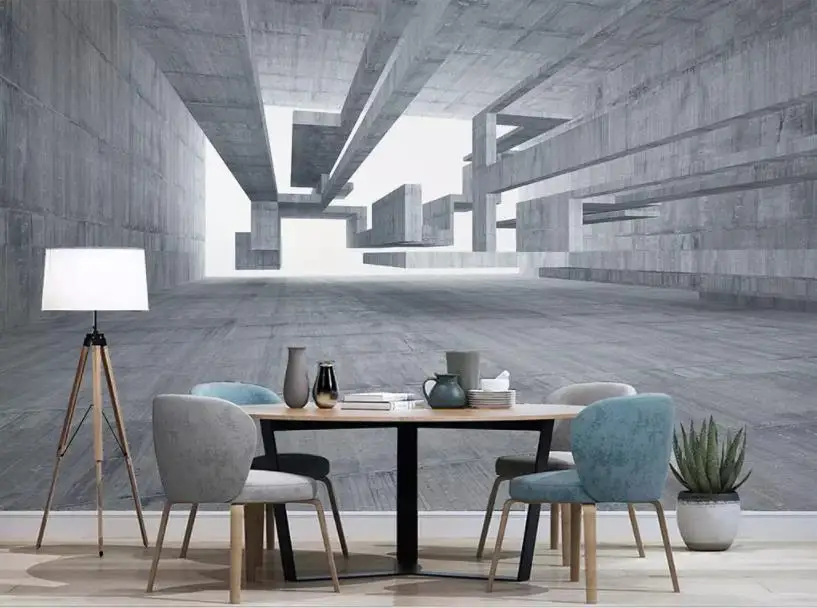 8 обои 3D геометрический кубический Плитки современного абстрактного ...