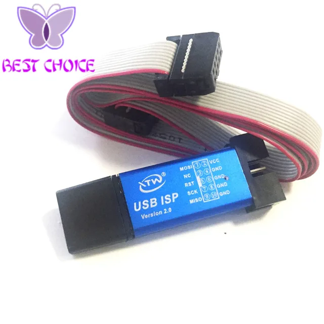 Free Shipping New 1pc USB ISP Programmer For ATMEL AVR ATMega ATTiny 51 ...