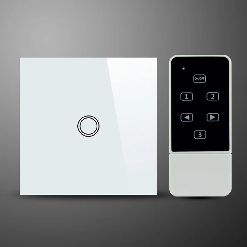 1 gang,RF 433MHz,EU standard,glass panel wireless remote control switch