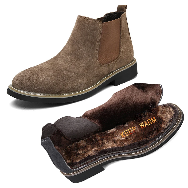 Men-Suede-Leather-Chelsea-Boots-2018-Winter-Warm-Fur-Winter-Boots-Slip-on-Ankle-Boots-for