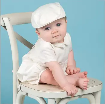 Baby Boys Baptism Gown Boys Christening Clothes 1st Birthday Party Wedding Baby Boy Clothes Dress Gentleman Baby Outfit With Hat heirloom baptism dress baby girls royal christening gown floor length short sleeve o neck baby girls birthday gown with ribbon