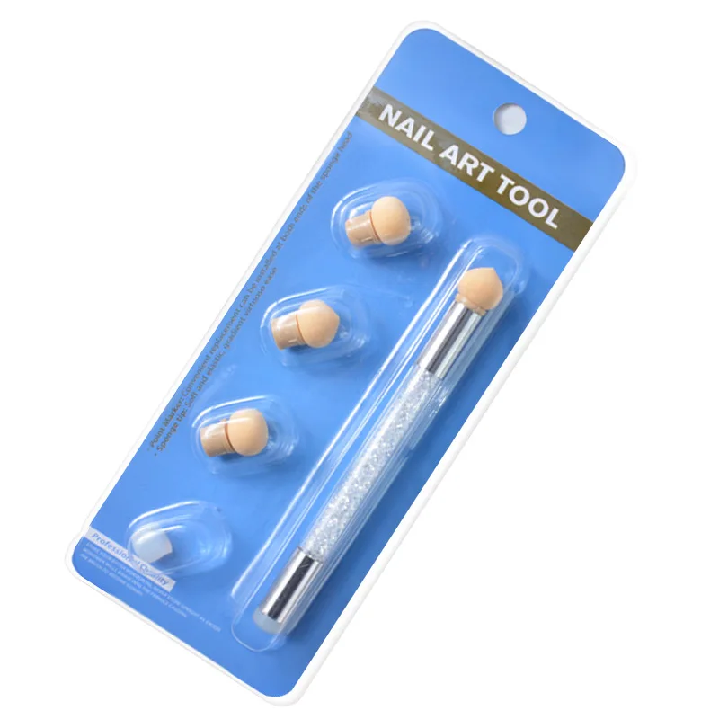 1 комплект DIY ручка со стразами губка с гвоздями Smudge Stick двойная головка Мини Печать Гель градиентная ручка дизайн ногтей Силиконовые кисти инструменты
