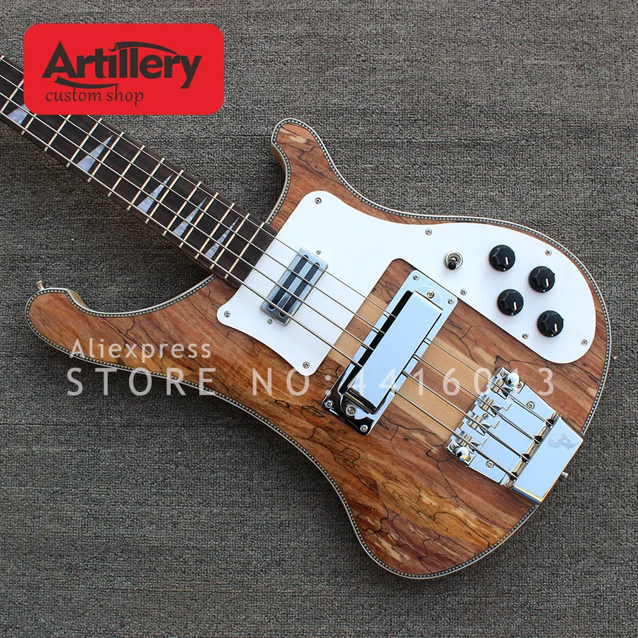 

Artillery factory custom Top quality 4 strings Rickenback bass guitar spalted maple top musical instument shop