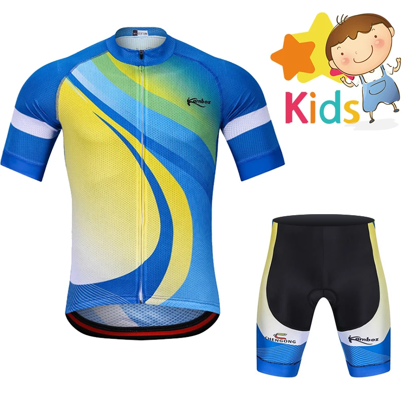 

2018 New Cycling Jersey Set for Kids Girls Boys Pro Cycling Kits Ropa Ciclismo Short Sleeve Cycling Clothing Padded Bike Wear