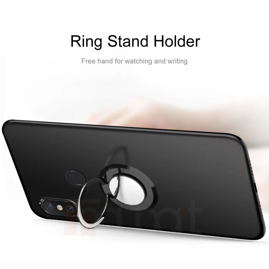 Матовый Силиконовый Чехол Для Xiaomi mi 8 SE 5X A1 случаях Магнитная кольцо подставка