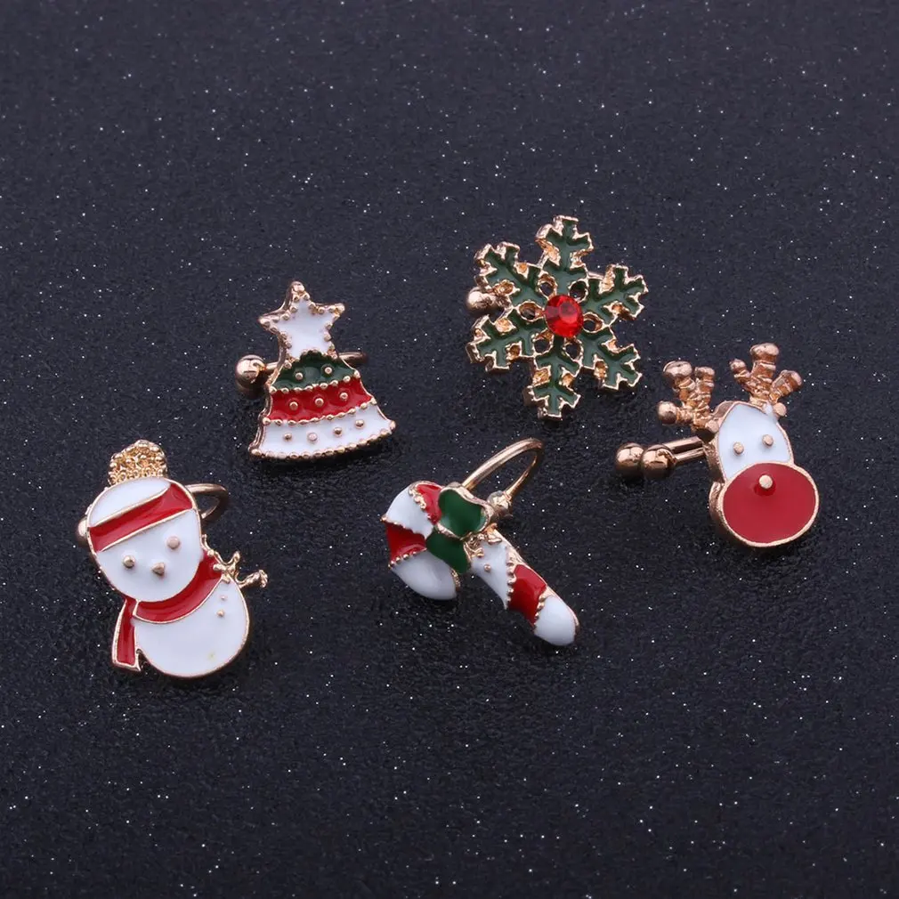 Christmas Girls Children ear cuff clip on earrings santa earcuff clip