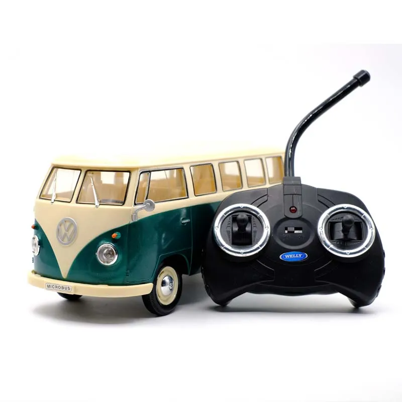

1/16 Alloy Diecast Remote Control T1 Van Bus Model Toy Cars Classic Red Green RC Car Children Toys Vehicle
