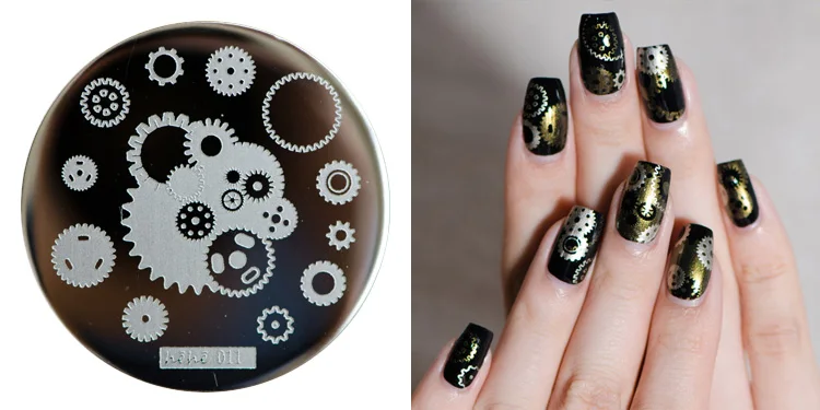 

1PC Nail Stamping Plate Image Transfer Templates Stamp Tool hehe11--Gear machine pictures