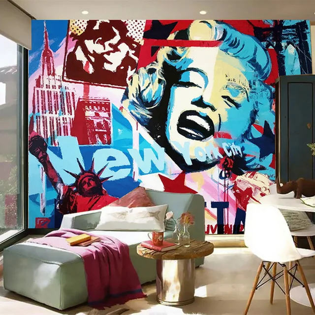 Modern Abstract Art Painted Characters Wall Mural Wallpaper Modern Abstract Art Painted Characters Wall Mural Wallpaper Restaurant Clubs Ktv Bar Personality Decorative